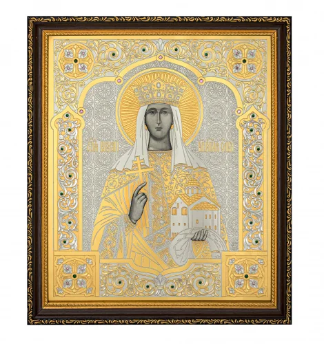 Икона Святая равноапостольная княгиня Ольга (покрытие золотом, багет) 370320 мм. 0З-00010308