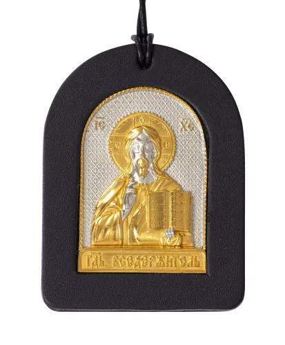 Автооберег Иисус Христос подвесной  (кожа, покрытие золотом) 0З-00009231 (2)