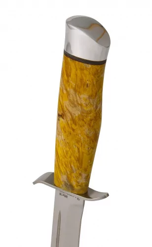 Нож Разведчика (сталь 95x18, Ручка кап клена стаб. Желтыйал.) 0З-00007300 (5)