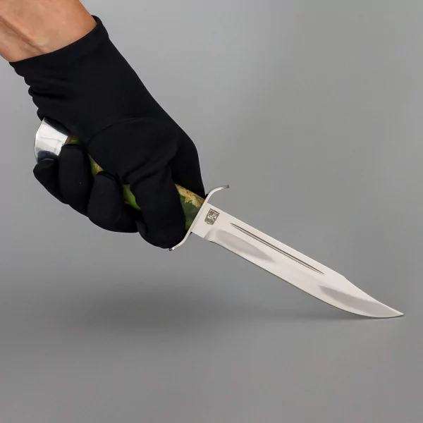 Нож Разведчика (сталь 95x18, Ручка кап клена стаб. Зеленыйал.) 0З-00007299 (6)