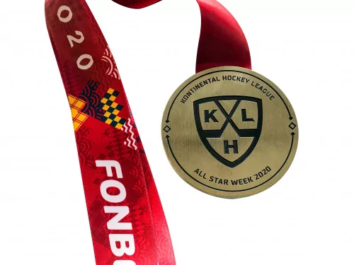 Медаль Матча Звезд КХЛ за 2-ое место (с лентой) 0С-00000775 (2)
