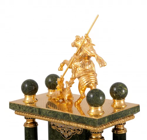 Часы каминные Георгий Победоносец (змеевик) 0З-00002565 (3)